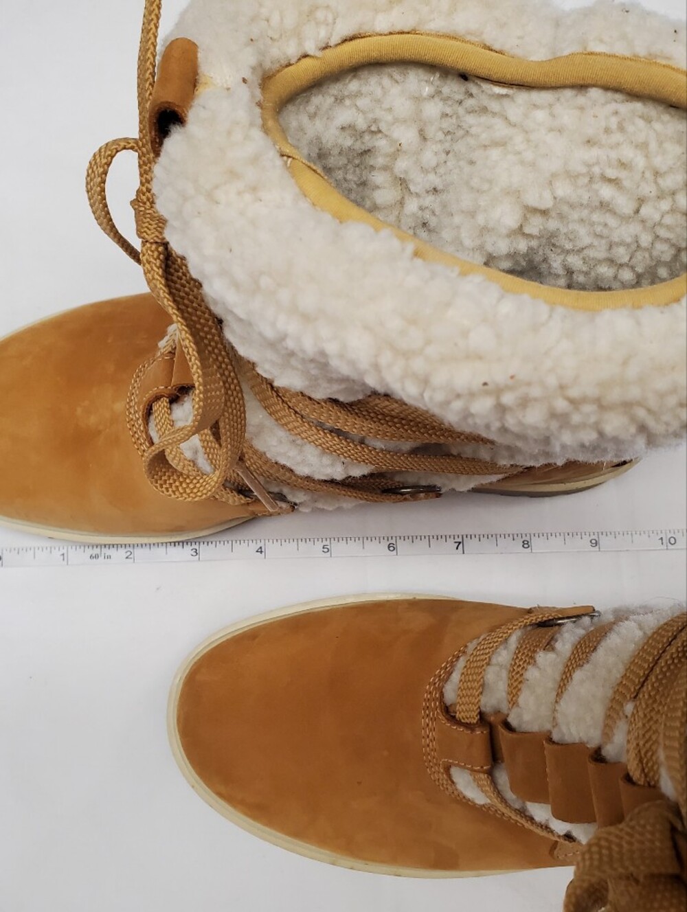 Timberland Women's Wheat Nubuck Sherpa Lined Lace-Up Winter Boot Size 8.5M - Picture 3 of 8
